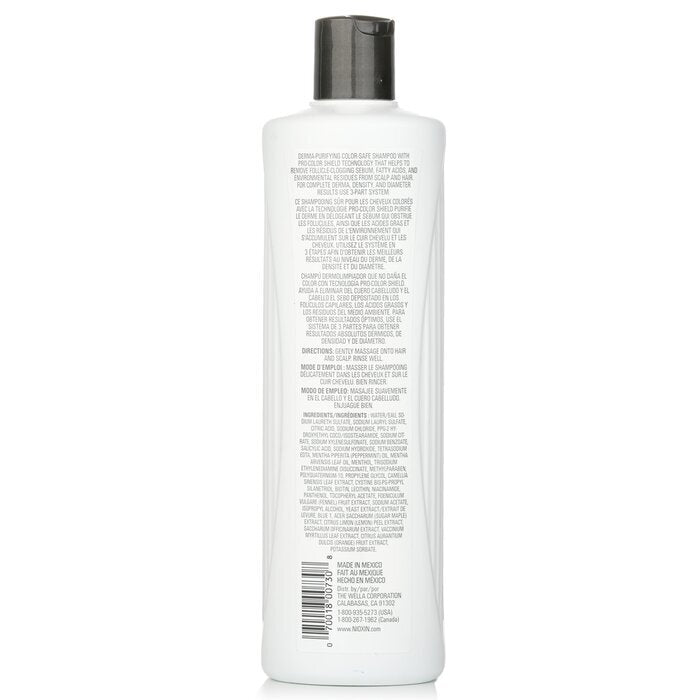Nioxin Derma Purifying System 3 Cleanser Shampoo (Colored Hair, Light Thinning, Color Safe) 500ml