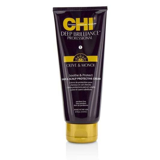 CHI Deep Brilliance Olive & Monoi Crème Protectrice Apaisante pour Cheveux et Cuir Chevelu 177ml/6oz