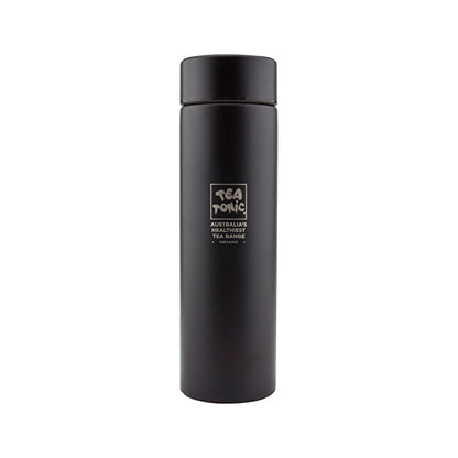 Tea Tonic Thermal Drink Bottle Black (Double wall stainless steel + Infuser basket) 450ml
